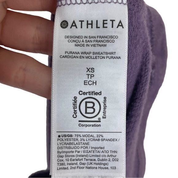 Athleta Purana Purple Violet Wrap Tunic Soft Sweatshirt Hoodie - Picture 4 of 16